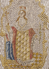 Šv. Kazimieras. Siuvinėtas arnoto fragmentas.