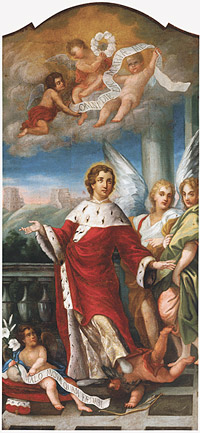 Šv. Kazimieras tarp angelų.
