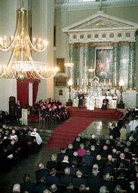 Popiežius Jonas Paulius II Vilniaus arkikatedroje 1993 m. rugsėjo 4 d. ELTOS fotografija
