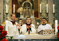 Eucharistijos šventimas Vilniaus arkikatedroje. Dainiaus Tunkūno fotografija